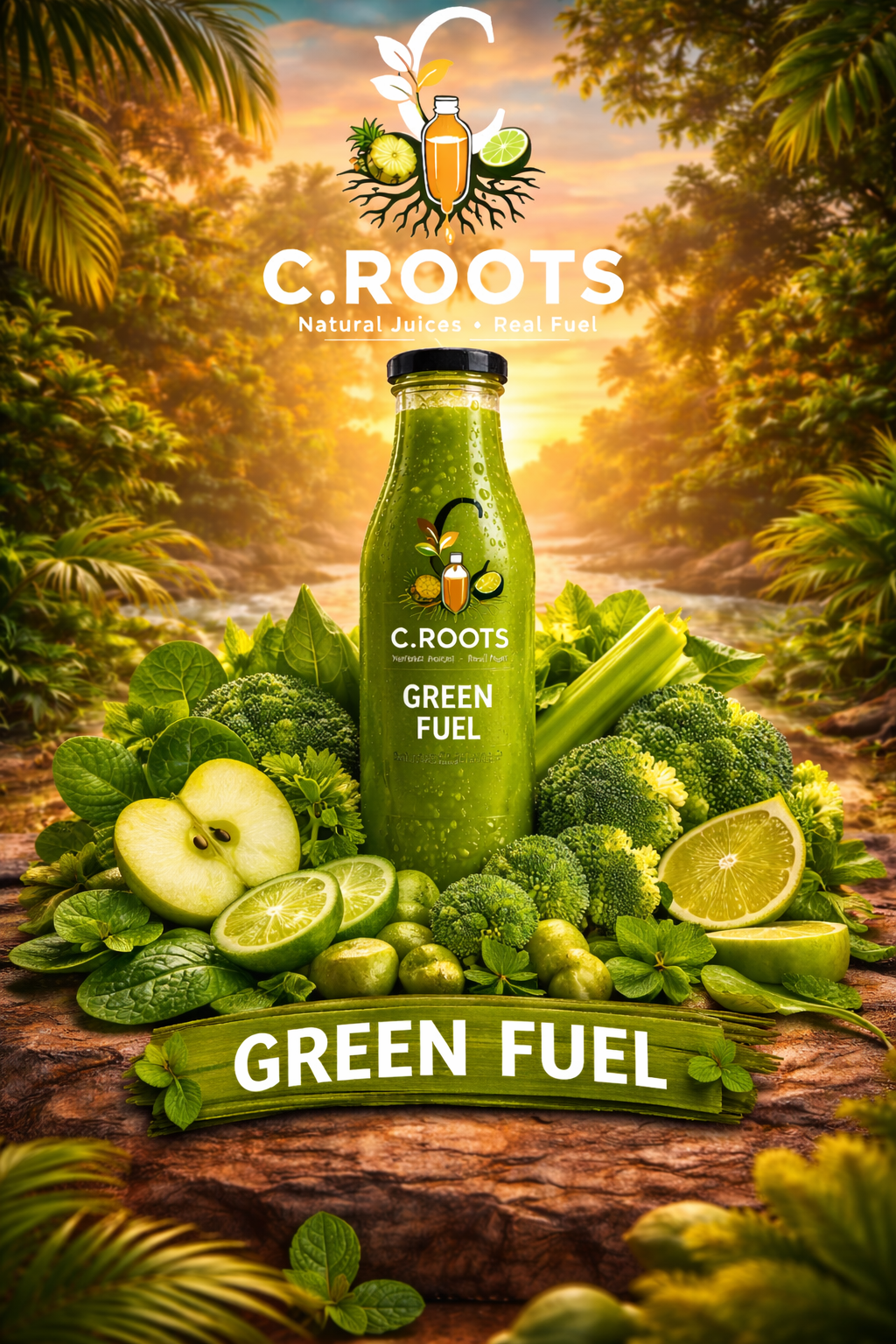 Green Fuel - Spinach • Pineapple • Apple • Cucumber • Lime • Ginger